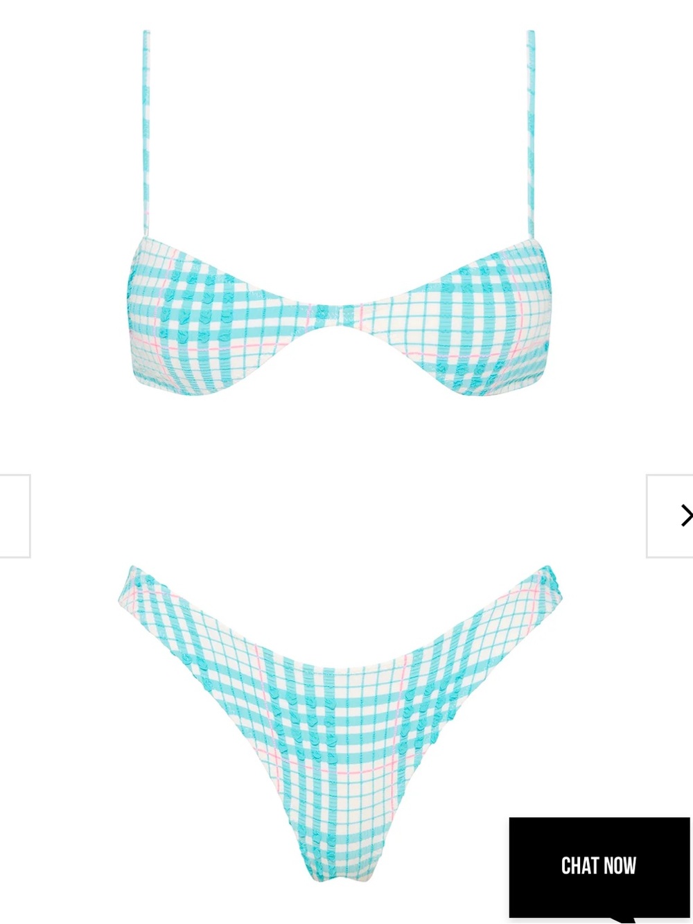 triangl swimwear Aqua Plaid Bikini Set - Aqua, White & Pink